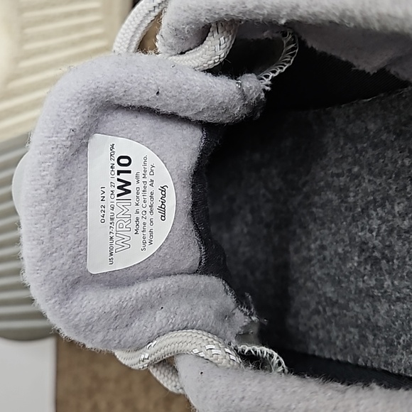 Allbirds Gray Wool Runner Mizzles Shoes Sneakers Women's Sz 10 - Picture 5 of 7